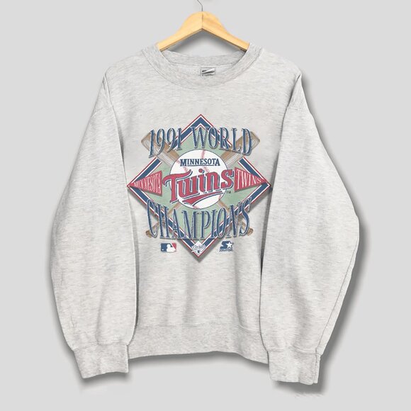 1991 Vintage Minnesota Twins World Series Baseball Sweatshirt, MLB Twins Shirt - Picture 1 of 2